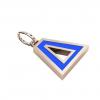 Alphabet Capital Initial Greek Letter Δ Pendant, made of 925 sterling silver / 18k rose gold finish with blue enamel