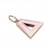 Alphabet Capital Initial Greek Letter Δ Pendant, made of 925 sterling silver / 18k rose gold finish with pink enamel