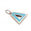 Alphabet Capital Initial Greek Letter Δ Pendant, made of 925 sterling silver / 18k rose gold finish with turquoise enamel