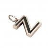 Alphabet Capital Initial Greek Letter Ζ Pendant, made of 925 sterling silver / 18k rose gold finish with black enamel