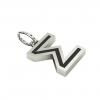 Alphabet Capital Initial Greek Letter Σ Pendant, made of 925 sterling silver / 18k white gold finish with black enamel