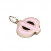 Alphabet Capital Initial Greek Letter Φ Pendant, made of 925 sterling silver / 18k rose gold finish with pink enamel