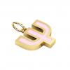 Alphabet Capital Initial Greek Letter Ψ Pendant, made of 925 sterling silver / 18k gold finish with pink enamel