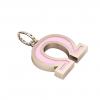 Alphabet Capital Initial Greek Letter Ω Pendant, made of 925 sterling silver / 18k rose gold finish with pink enamel