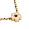 Daisy Evil Eye Necklace, made of 925 sterling silver / 18k gold finish with black & pink enamel