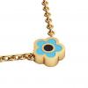Daisy Evil Eye Necklace, made of 925 sterling silver / 18k gold finish with black & turquoise enamel