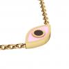 Navette Evil Eye Necklace, made of 925 sterling silver / 18k gold finish with black & pink enamel