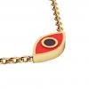 Navette Evil Eye Necklace, made of 925 sterling silver / 18k gold finish with black & red enamel