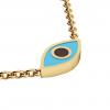 Navette Evil Eye Necklace, made of 925 sterling silver / 18k gold finish with black & turquoise enamel