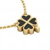 Quatrefoil, Good Luck Necklace, made of 925 sterling silver / 18k gold finish with black enamel