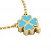 Quatrefoil, Good Luck Necklace, made of 925 sterling silver / 18k gold finish with turquoise enamel