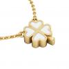 Quatrefoil, Good Luck Necklace, made of 925 sterling silver / 18k gold finish with white enamel