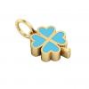 Big Quatrefoil Pendant, made of 925 sterling silver / 18k gold finish with turquoise enamel