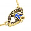 Boy Evil Eye Necklace, made of 925 sterling silver / 18k gold finish with blue enamel and blue zircon