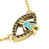 Boy Evil Eye Necklace, made of 925 sterling silver / 18k gold finish with turquoise enamel and blue zircon