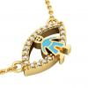 Boy Evil Eye Necklace, made of 925 sterling silver / 18k gold finish with turquoise enamel and white zircon