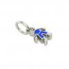boy pendant, made of 925 sterling silver / 18k white gold finish with blue enamel