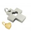 little cross with heart, father and daughter cobo pendant, made of 925 sterling silver / 21