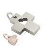 little cross with heart, father and daughter cobo pendant, made of 925 sterling silver / 23