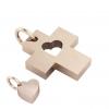 little cross with heart, father and daughter cobo pendant, made of 925 sterling silver / 33