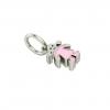 girl pendant, made of 925 sterling silver / 18k white gold finish with pink enamel