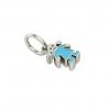 girl pendant, made of 925 sterling silver / 18k white gold finish with turquoise enamel