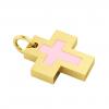 Little Cross with an internal enamel Cross, made of 925 sterling silver / 18k gold finish with pink enamel