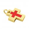 Little Cross with an internal enamel Cross, made of 925 sterling silver / 18k gold finish with red enamel