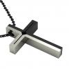 Double Rhombus Cross 1, made of 925 sterling silver / white-black