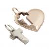 heart with cross, mother and son cobo pendant, made of 925 sterling silver / 32