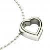 Twin Heart Necklace, made of 925 sterling silver / 18k white gold finish