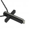 Triple Cross 8, made of 925 sterling silver with white zircon/ black-white-black