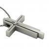 Dichromate Triple Cross 11, made of 925 sterling silver, set with a zircon  / white-white-white
