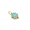 quatrefoil pendant, made of 925 sterling silver / 18k gold finish with turquoise enamel
