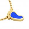 baby foot necklace, made of 925 sterling silver / 18k gold with blue enamel