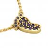 baby foot necklace, made of 925 sterling silver / 18k gold finish with blue zircon