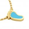 baby foot necklace, made of 925 sterling silver / 18k gold with turquoise enamel