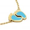 baby feet necklace, made of 925 sterling silver / 18k gold with turquoise enamel