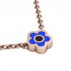 Daisy Evil Eye Necklace, made of 925 sterling silver / 18k rose gold finish with black & blue enamel
