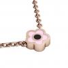 Daisy Evil Eye Necklace, made of 925 sterling silver / 18k rose gold finish with black & pink enamel
