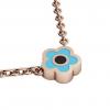 Daisy Evil Eye Necklace, made of 925 sterling silver / 18k rose gold finish with black & turquoise enamel