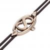 Infinity Macrame Charm Bracelet,, made of 925 sterling silver / 18k rose gold finish – black cord