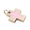 Little Cross with an internal enamel Cross, made of 925 sterling silver / 18k rose gold finish with pink enamel