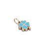 quatrefoil pendant, made of 925 sterling silver / 18k rose gold finish with turquoise enamel