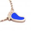 baby foot necklace, made of 925 sterling silver / 18k rose gold with blue enamel
