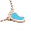 baby foot necklace, made of 925 sterling silver / 18k rose gold with turquoise enamel