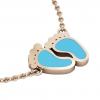 baby feet necklace, made of 925 sterling silver / 18k rose gold with turquoise enamel