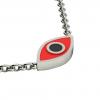 Navette Evil Eye Necklace, made of 925 sterling silver / 18k white & rose gold finish with black & red enamel
