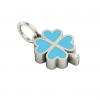 Big Quatrefoil Pendant, made of 925 sterling silver / 18k white gold finish with turquoise enamel