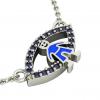 Boy Evil Eye Necklace, made of 925 sterling silver / 18k white gold finish with blue enamel and blue zircon